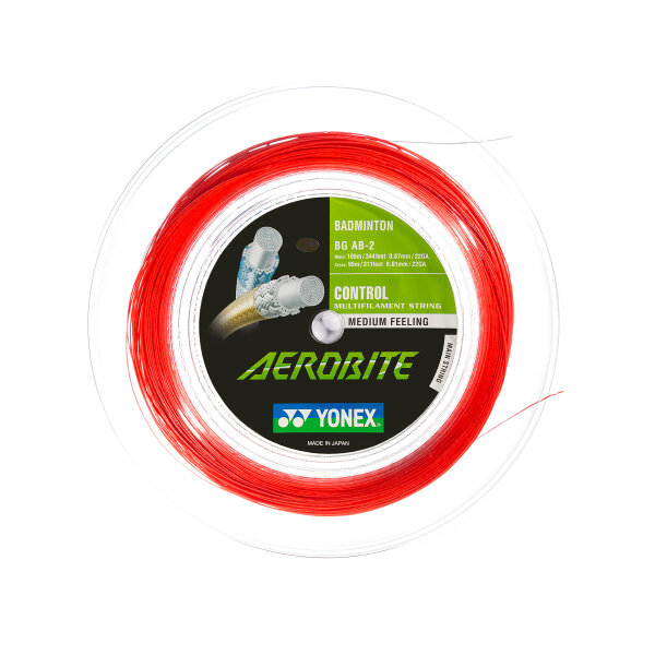 YONEX - Aerobite Badmintonsaite 200m Rolle weiss/rot
